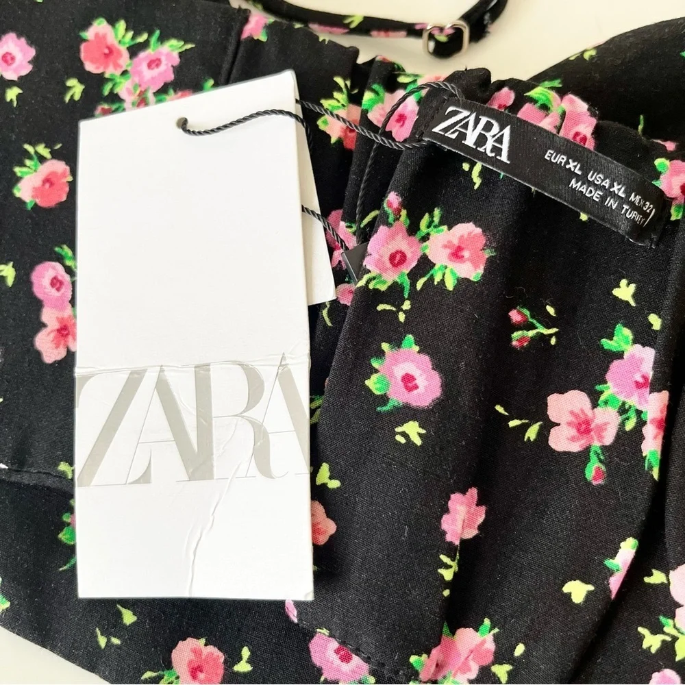 Zara Ditzy Floral Bustier Corset Crop Top Size XL - Picture 7 of 11